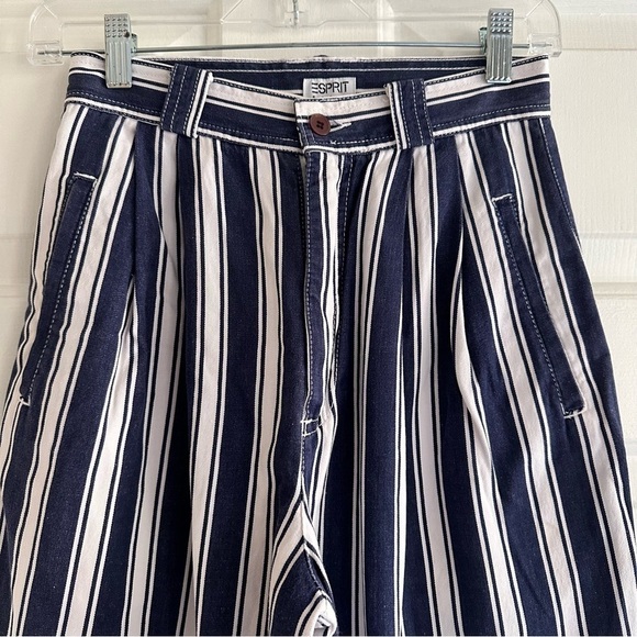 Vintage Esprit Pleated Vertical Stripes Jeans Size 6 - Picture 2 of 7